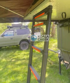 KOALA CREEK daktent zwarte telescoopladder zelfinschuivend - 230 cm lang  