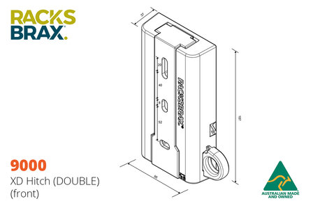Racksbrax 9001 XD afsluitbare luifel snelmontage set  100 - 120 mm. (3 stuks-triple) 