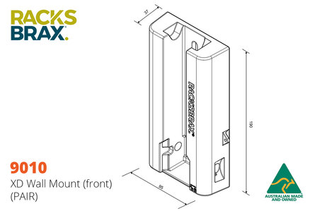 Racksbrax 9010 XD muurmontage set (2 stuks-double) 