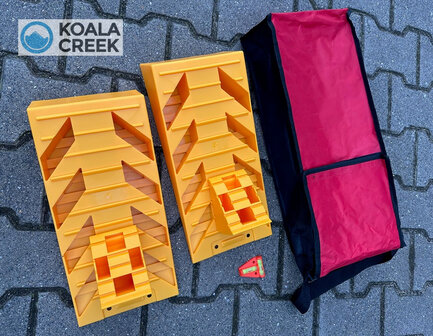 KOALA CREEK&reg; LEVEL-IT complete  set met 2 levellers, 2 keggen en waterpas in tas