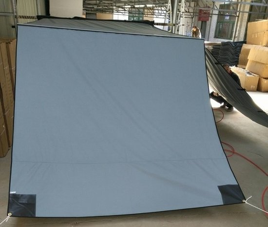 KOALA CREEK® EXPLORER luifelvoorwand grijs 200x200 cm. Rip-Stop polyester/katoen 