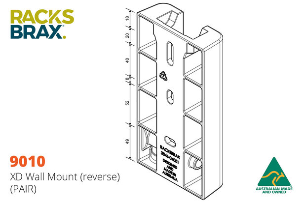 Racksbrax 9010 XD muurmontage set (2 stuks-double) 