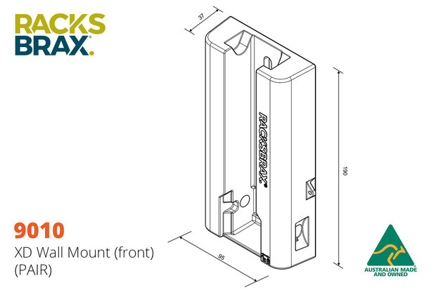 Racksbrax 9010 XD muurmontage set (2 stuks-double) 